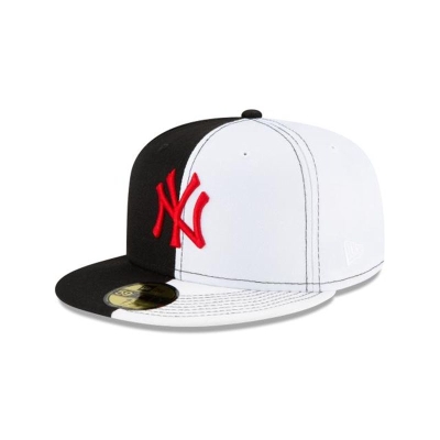 Black New York Yankees Hat - New Era MLB Split Crown 59FIFTY Fitted Caps USA5047132